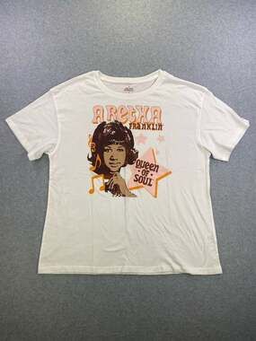 Aretha Franklin Queen of Soul Graphic T-Shirt White